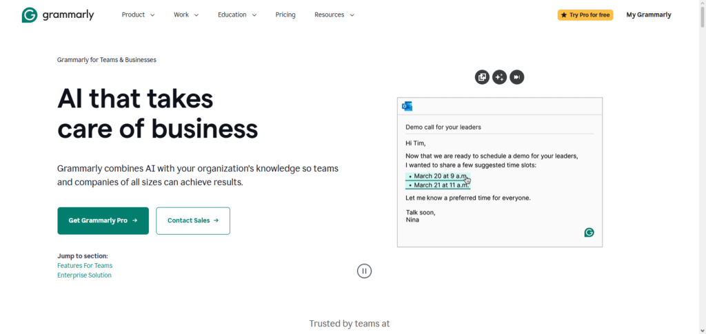 Grammarly Business AI