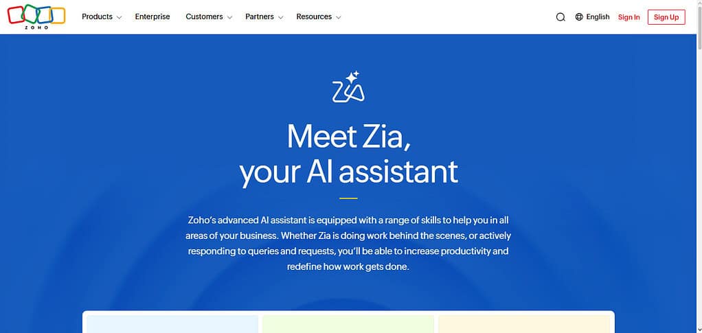 Zoho Zia AI