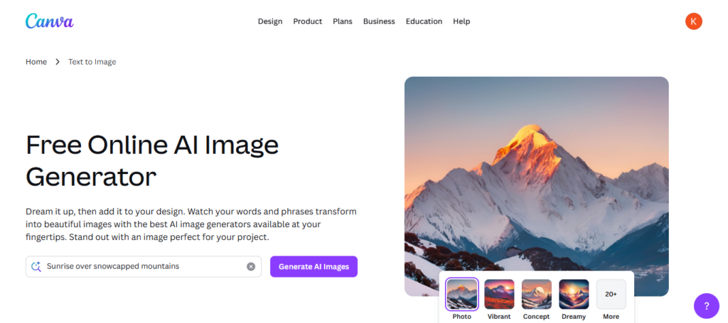 Canva AI Image Generator
