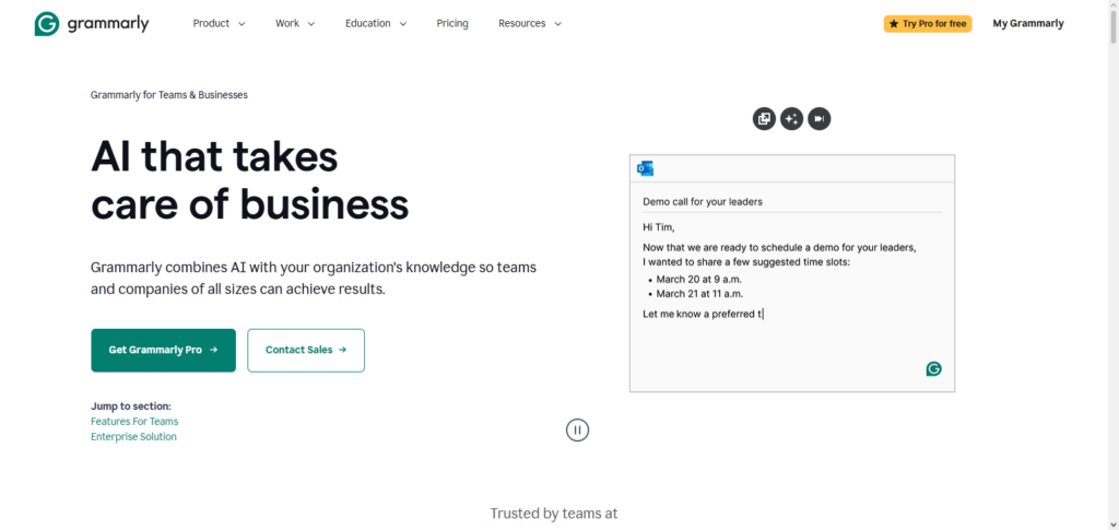 Grammarly Business AI
