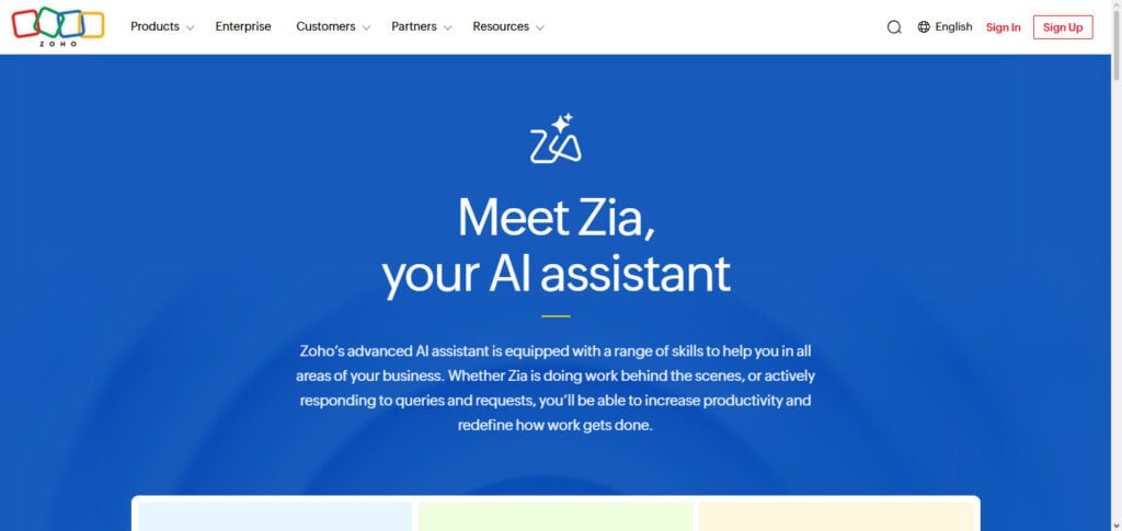 Zoho Zia AI