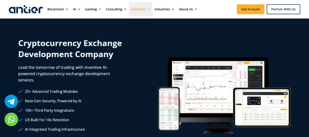 Antier Solutions Exchange Development