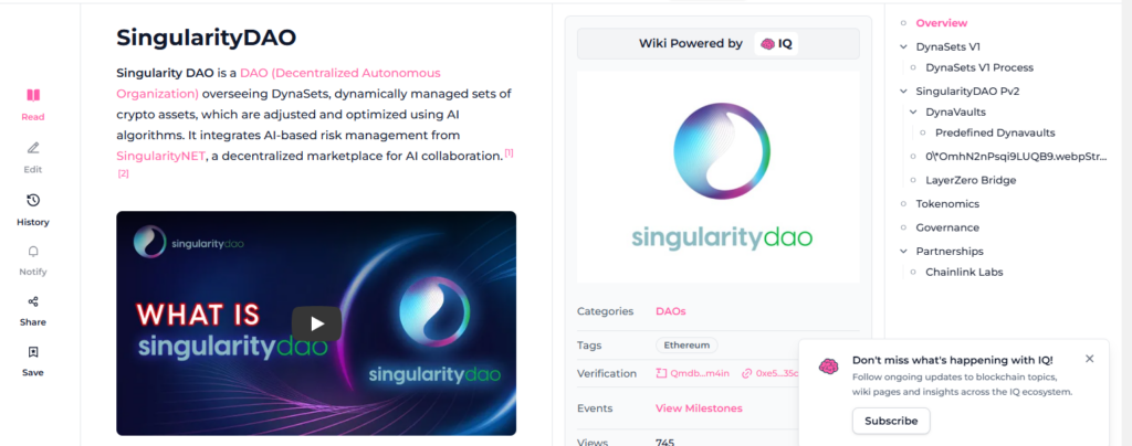 SingularityDAO Dynasets