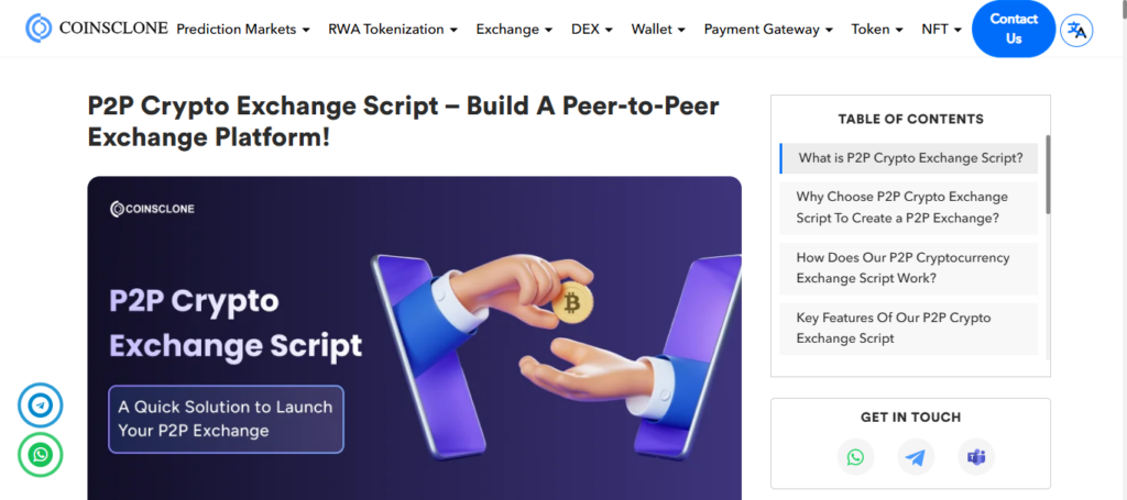 Coinsclone P2P Exchange Script