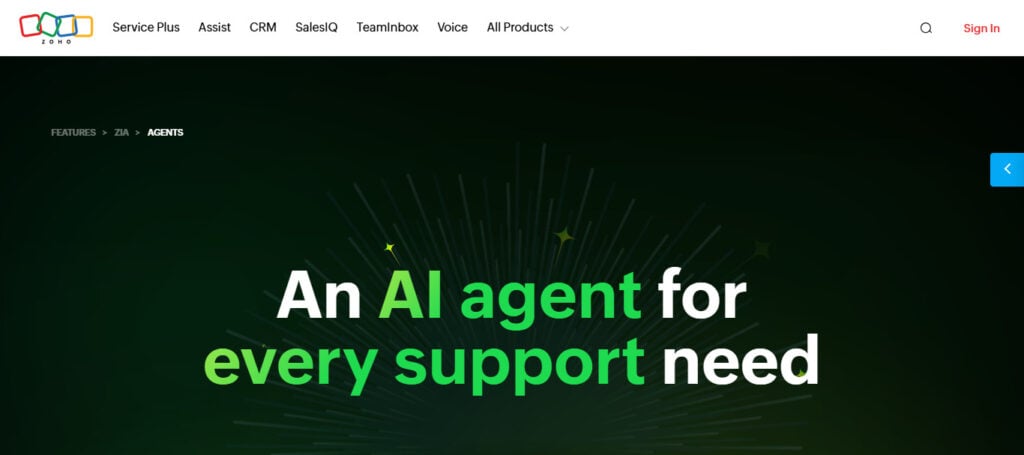 Zoho Desk Zia AI