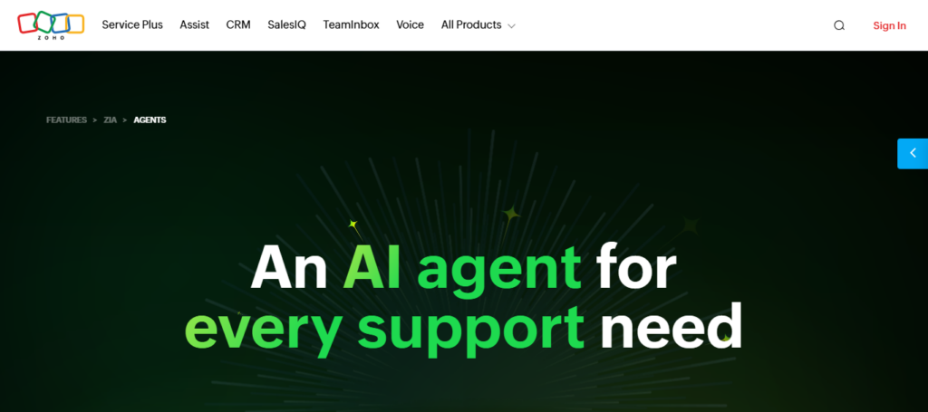 Zoho Desk Zia AI