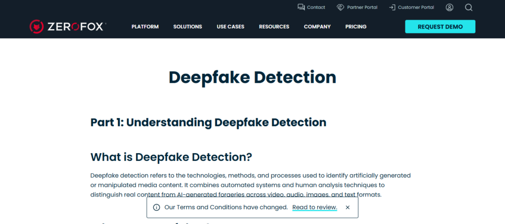 ZeroFox Deepfake Detection