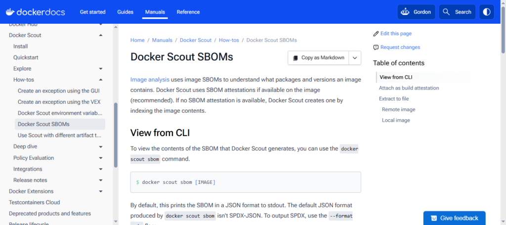  Docker Scout AI SBOM