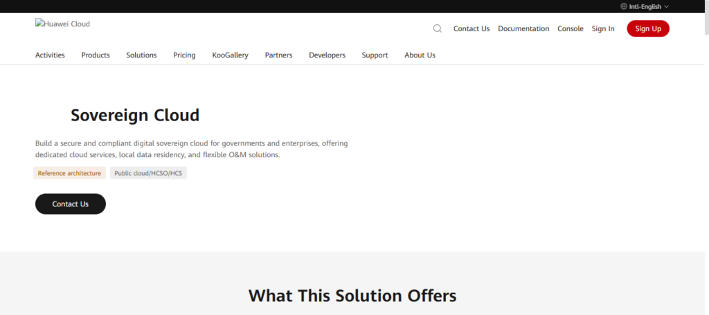 Huawei Cloud Sovereign Services