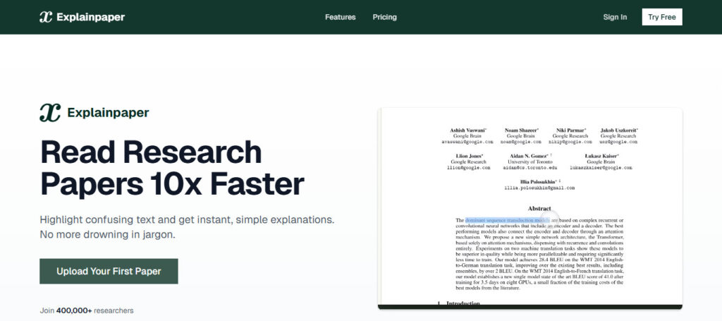 Explainpaper AI