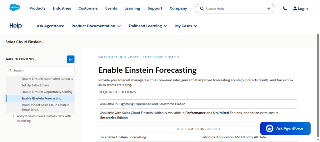 Einstein Forecasting