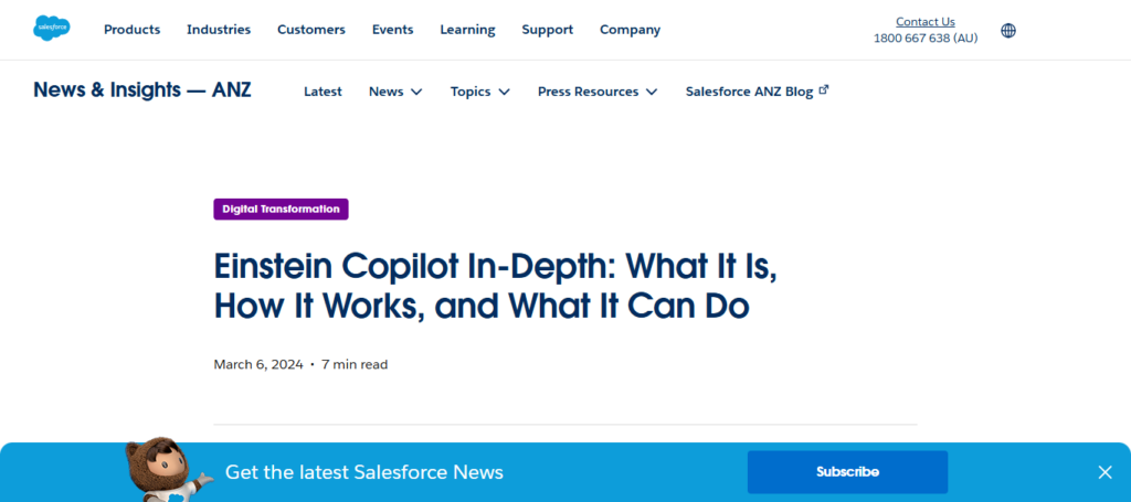 Einstein Copilot for Sales