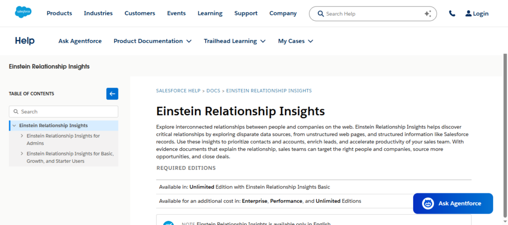 Einstein Relationship Insights