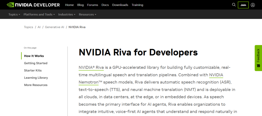 Nvidia Riva AI Speech
