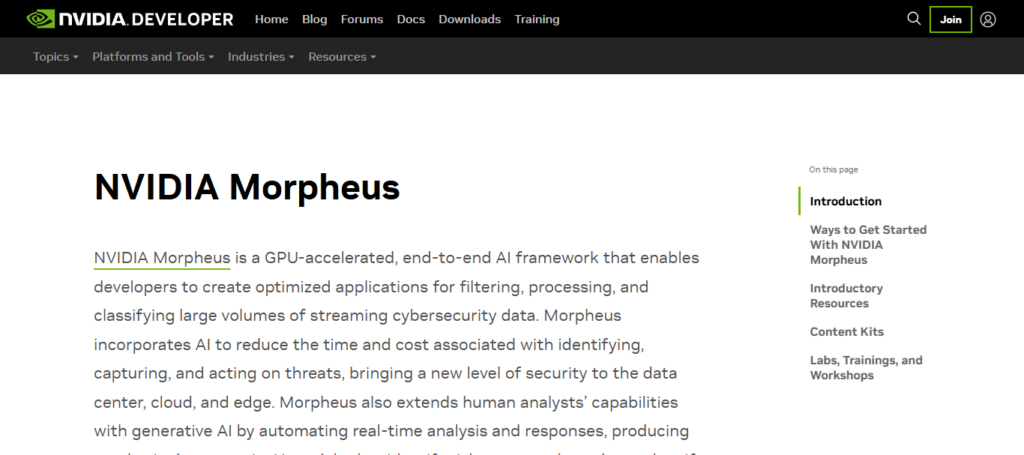 Nvidia Morpheus AI