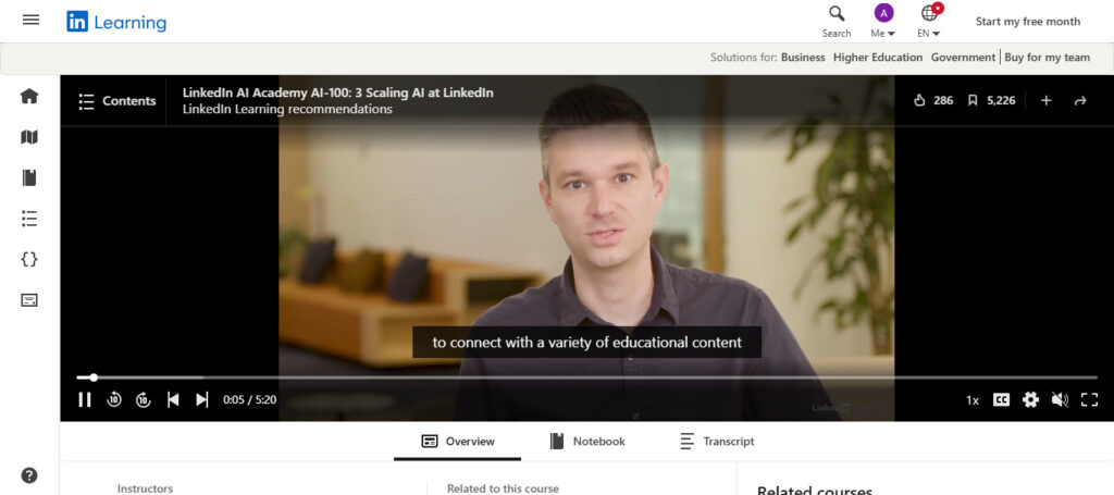 LinkedIn AI Learning Recommendations