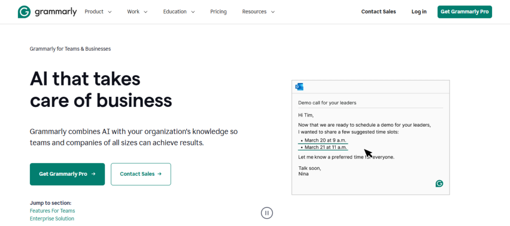 Grammarly Business AI