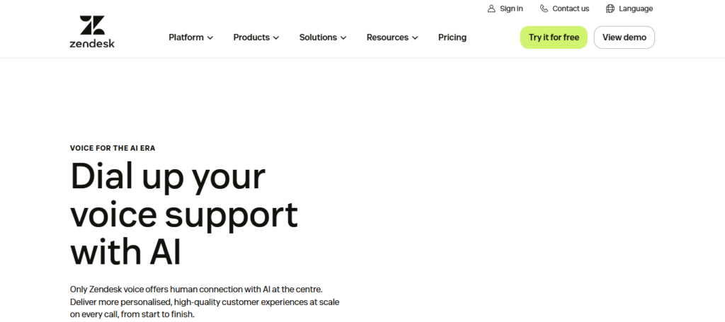 Zendesk Talk