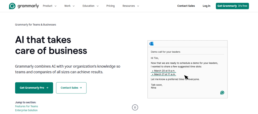 Best AI Tools for E-commerce Store Owners to Use in 2026 3 Grammarly Business AI