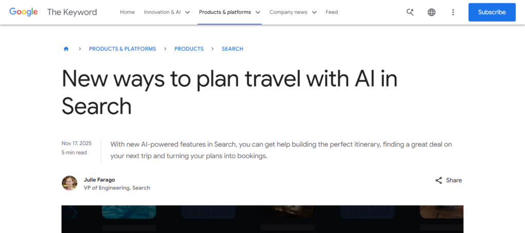 Google Bard Travel Mode