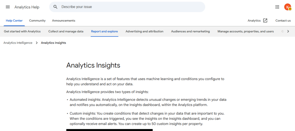 Google Analytics AI Insights