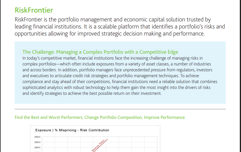 RiskFrontier / Risk Analytics