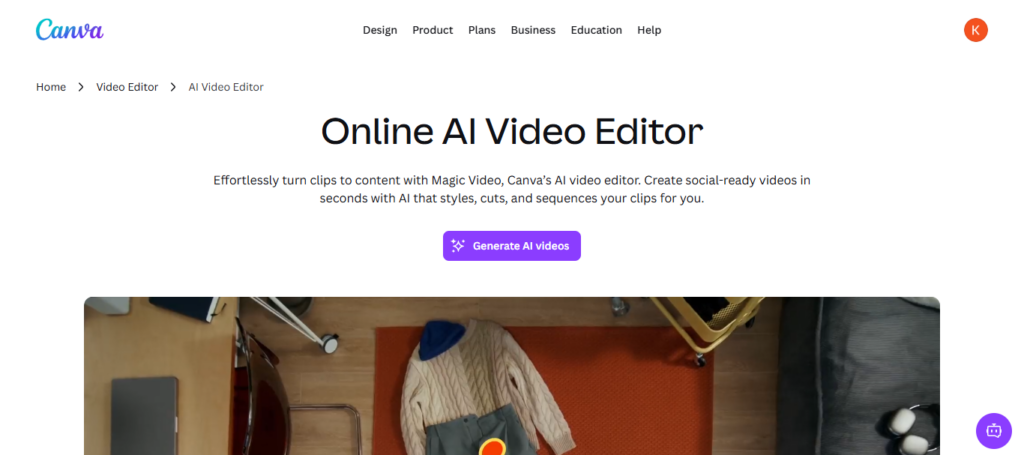 Canva AI Video Editor