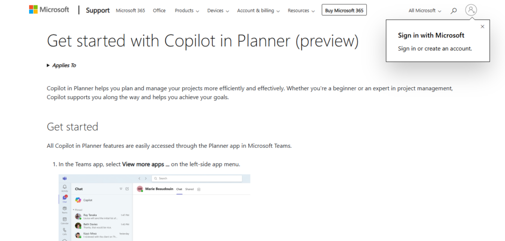 Copilot in Planner