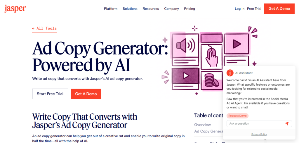 Jasper Ad Copy Generator