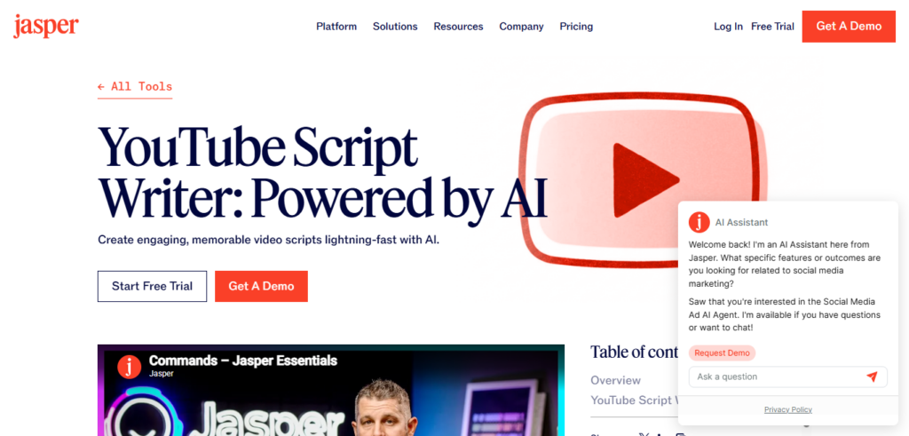 . Jasper Script Writer