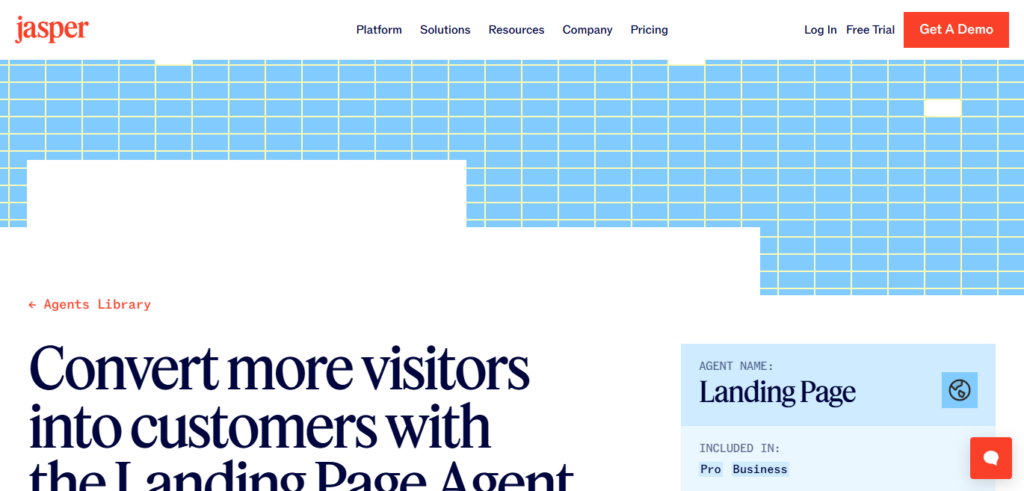 Jasper Landing Page Copy