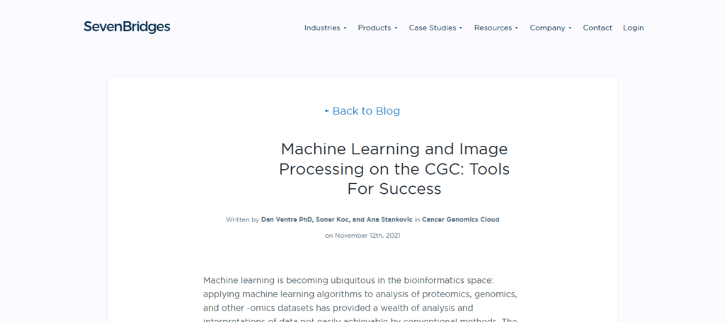 Seven Bridges AI Genomics