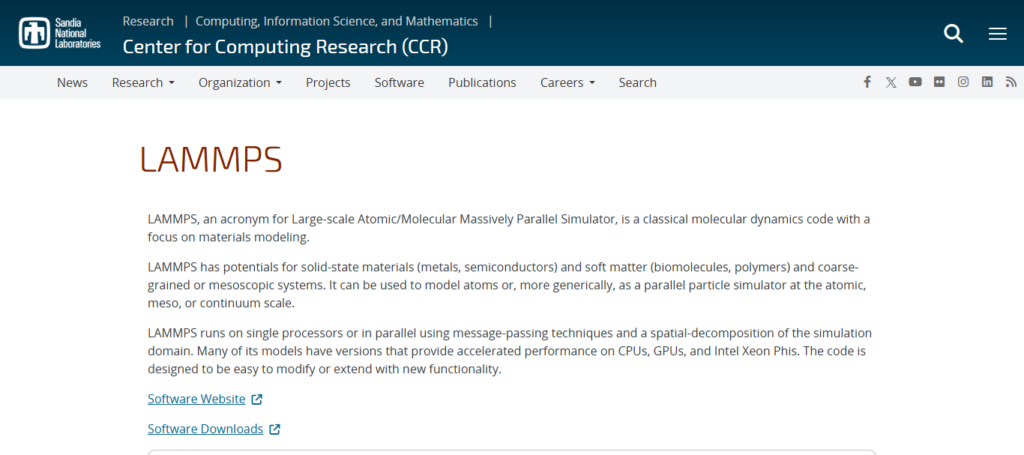 LAMMPS (Sandia National Labs)
