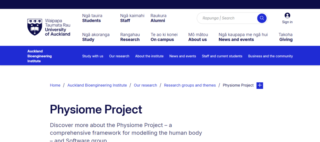Physiome Project (Auckland Bioengineering Institute)