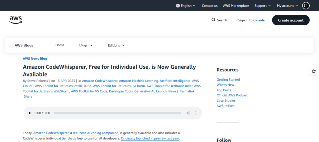 Amazon CodeWhisperer Pro