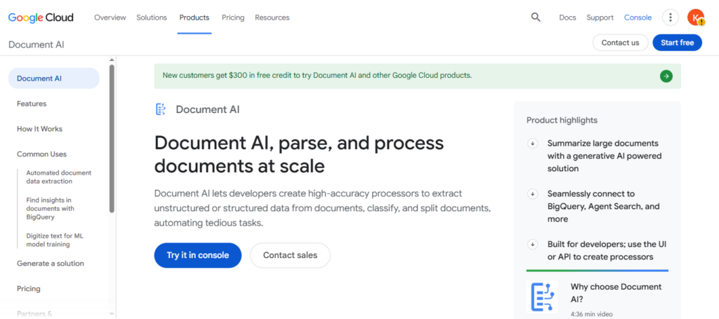 Google Document AI (DocAI)