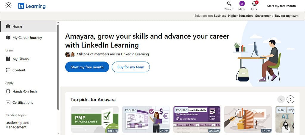 LinkedIn Learning AI