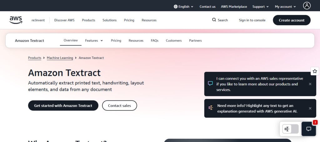 Amazon Textract AI