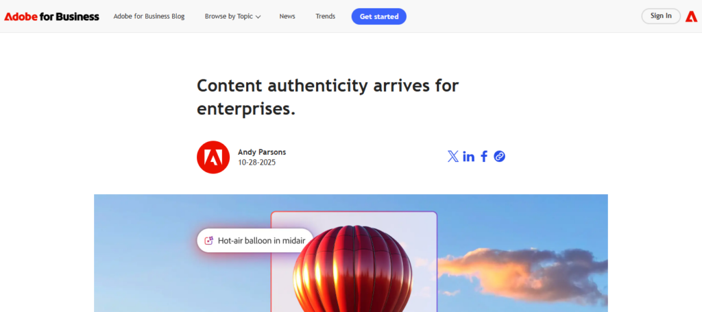Adobe Content Credentials (C2PA)