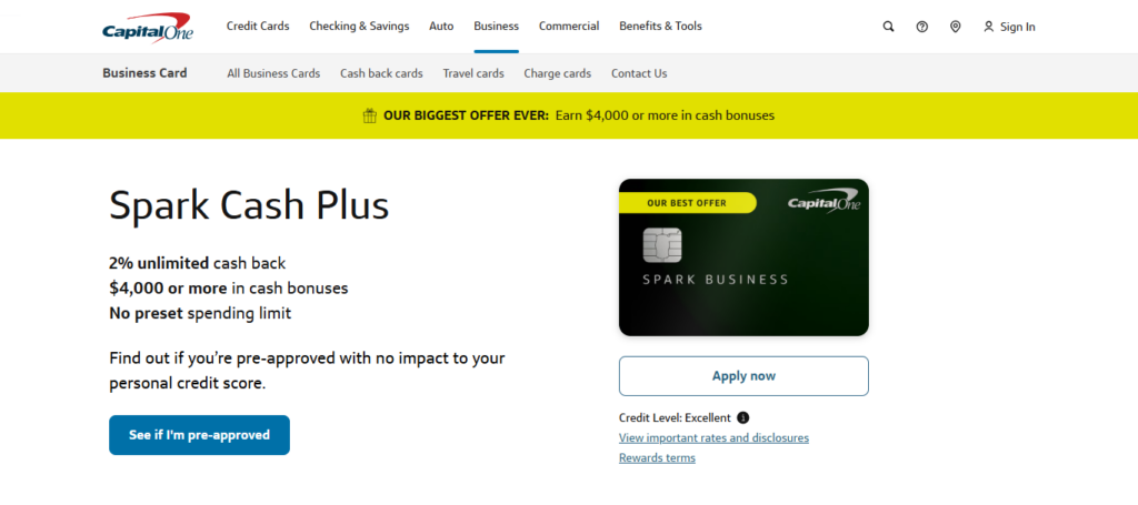 Capital One Spark Cash Plus