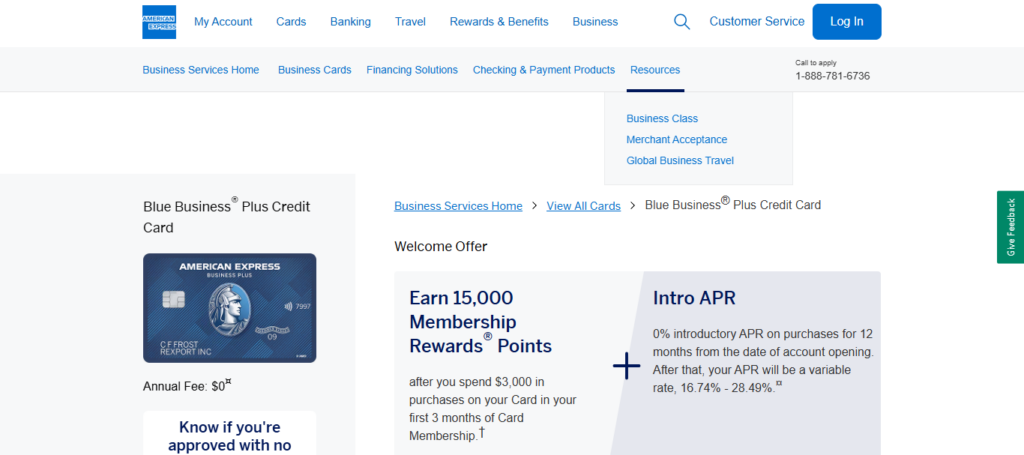 Amex Blue Business Plus