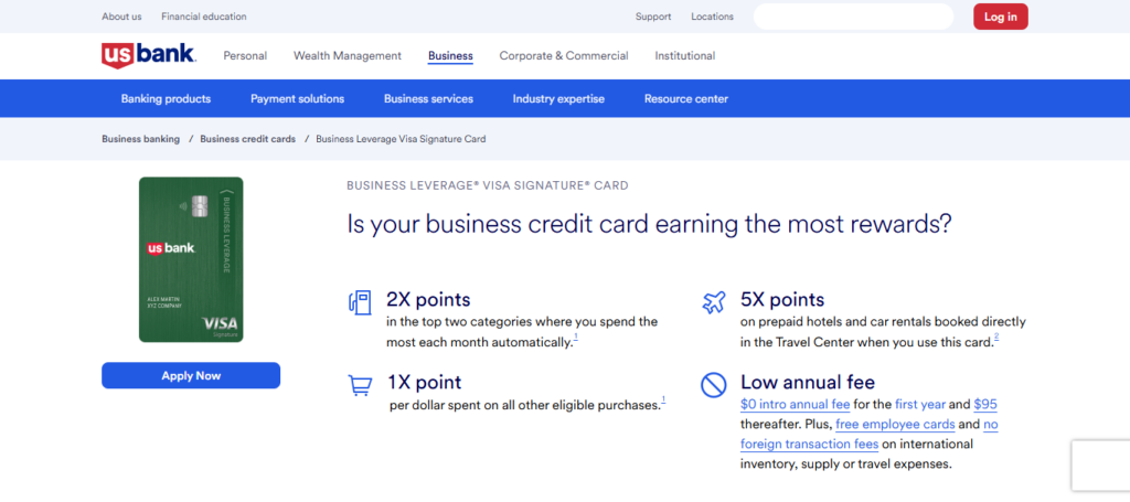 U.S. Bank Business Leverage Visa