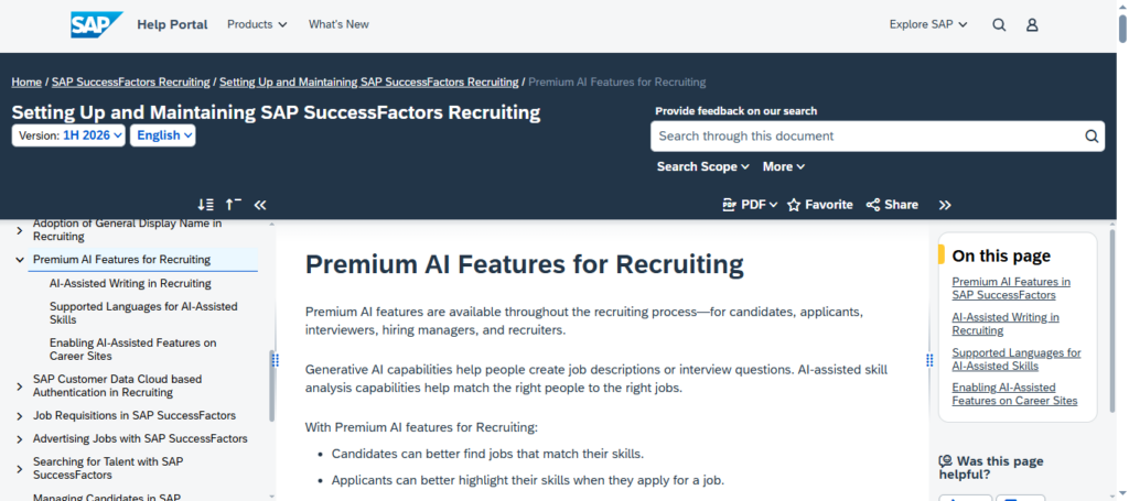 SAP SuccessFactors AI Recruiting