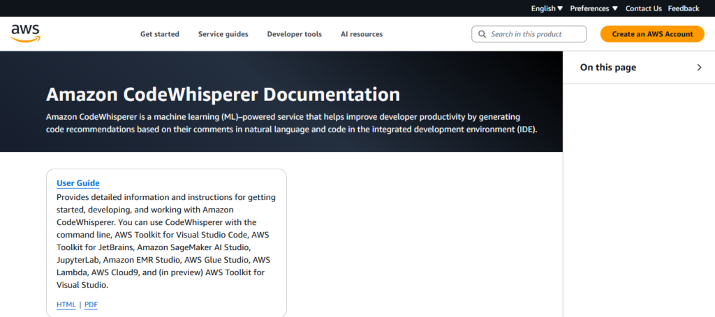 Amazon CodeWhisperer Pro