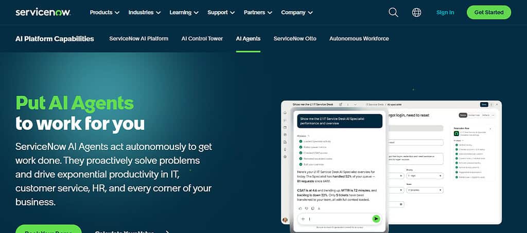 ServiceNow Finance AI Agents