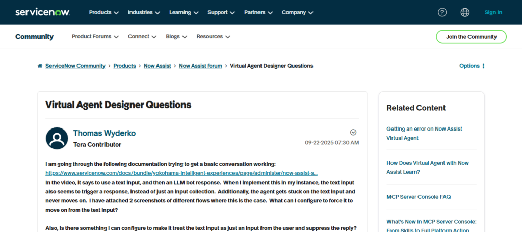 ServiceNow Virtual Agent Designer