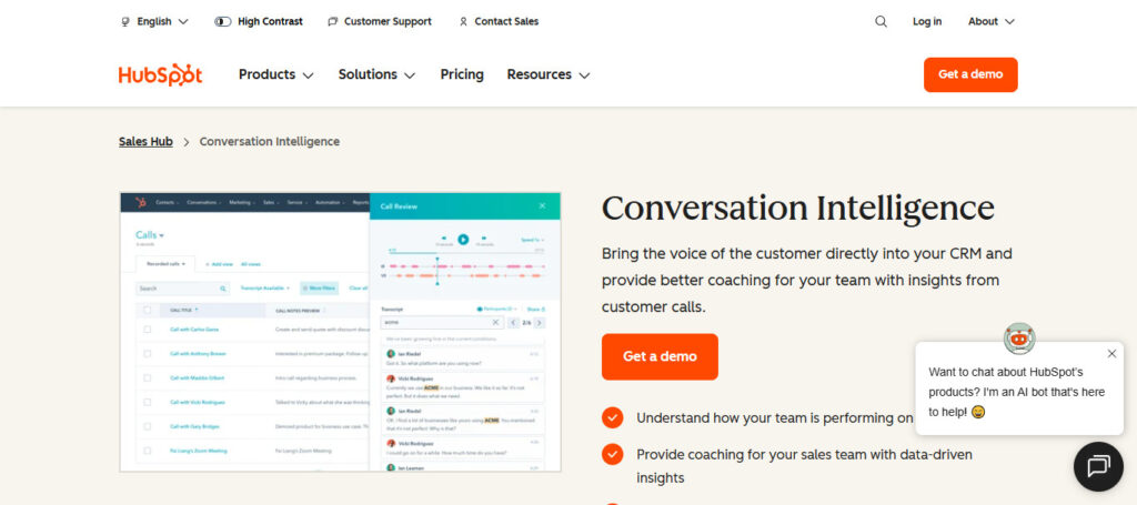 HubSpot Conversation Intelligence