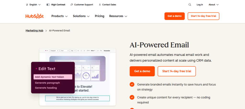 HubSpot AI Email Personalization