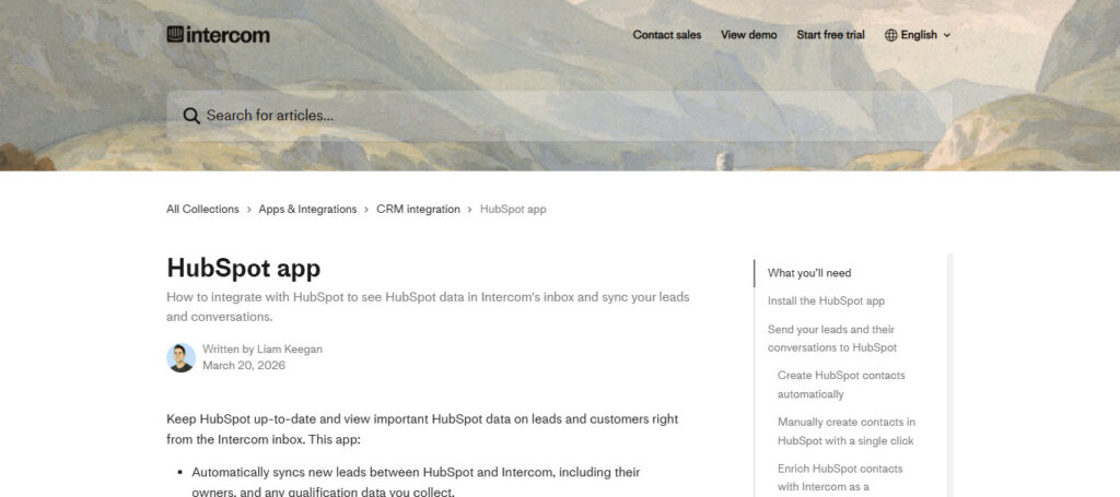 Intercom HubSpot Connector