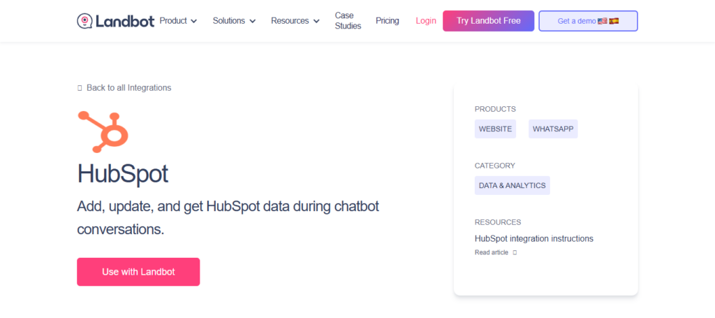 Landbot HubSpot Integration

Landbot provides a platform to build code-free ch
